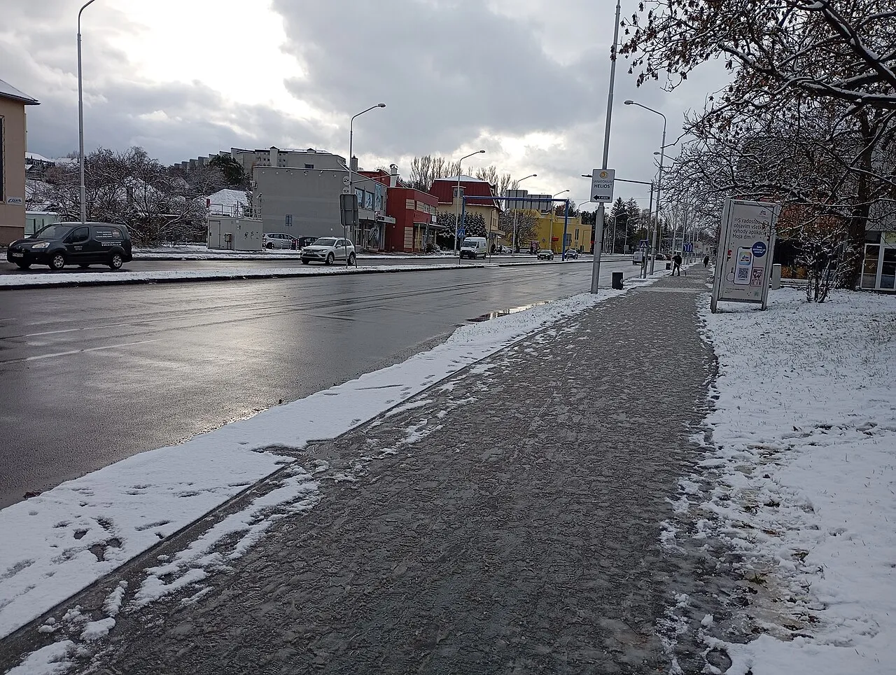 Een straat in Martin, de Slowaakse stad waar deze burgemeestersrace speelt.