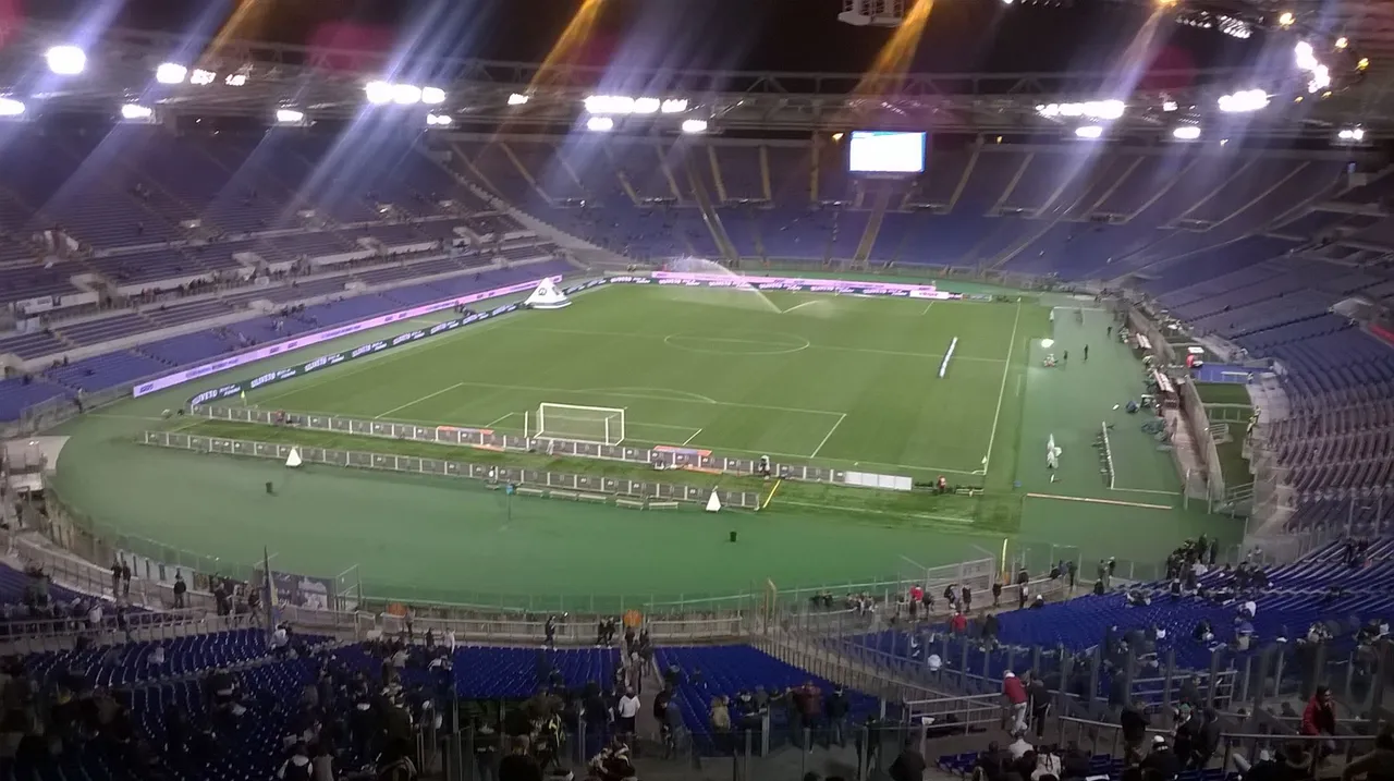 Het Stadio Olimpico in Rome, waar AS Roma met 4-0 won van Slovan Bratislava in de Champions League.
