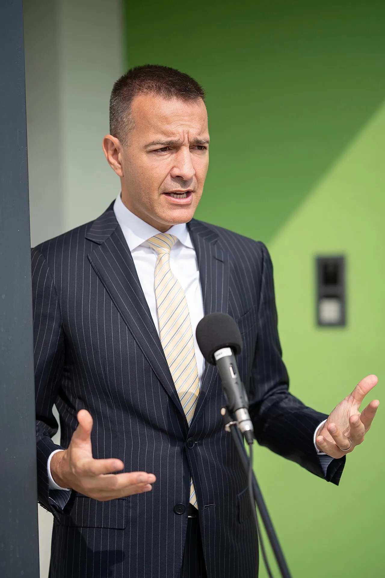 Tomáš Drucker, Slowaaks minister van Onderwijs, bij een publiek optreden in 2024.