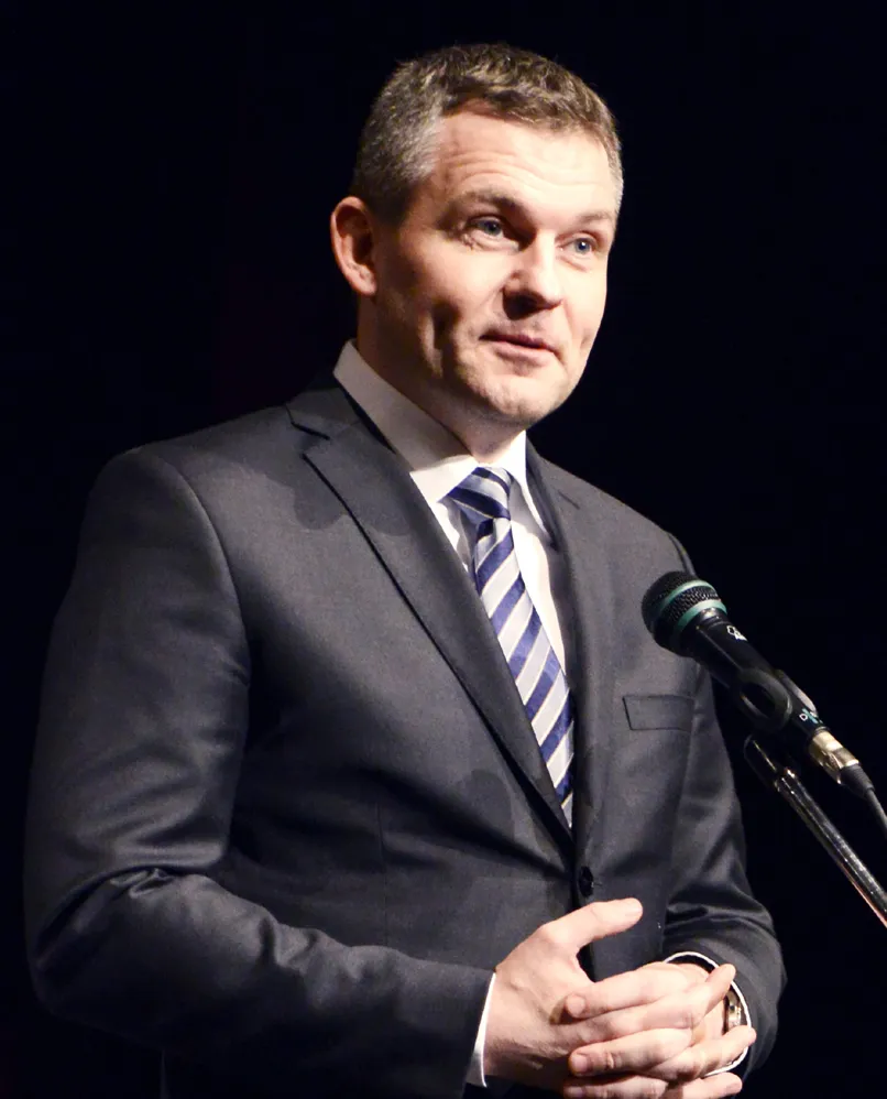 President Peter Pellegrini spreekt tijdens een evenement.